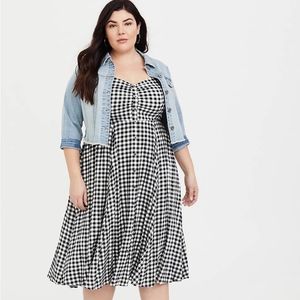 Torrid Black & White Gingham Dress (size 0)